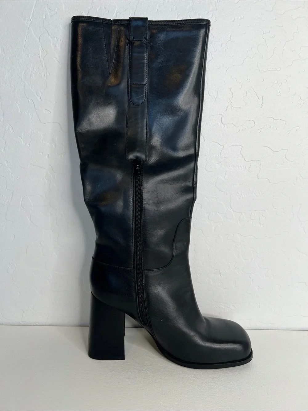 Free People Naomi Tall Leather Boots in Black Size 9